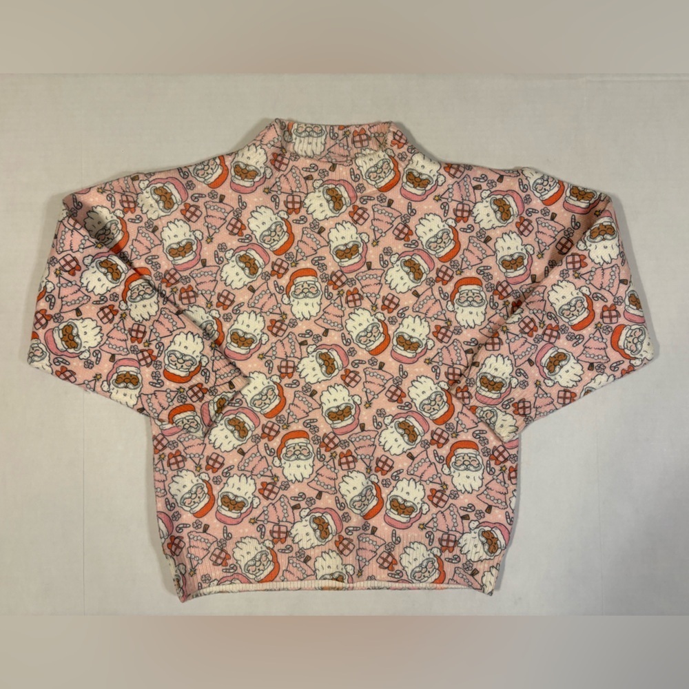 Welaken pink Santa Claus print holiday Christmas sweater size medium NWT